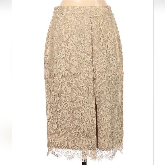 Banana Republic Floral Lace Metallic  Skirt Sz 2 - Picture 11 of 11